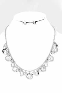 Necklaces | irregular hammered metal necklace silver
