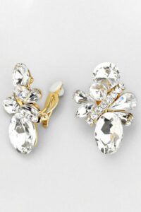 Earrings | rhinestone cluster clipon earrings