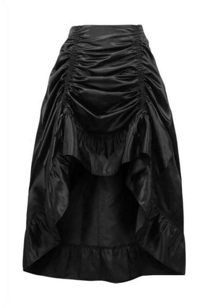 satin saloon girl inspired goth skirt for crossdressing