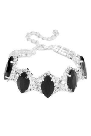 Black diamond rhinestone bracelet for crossdressing