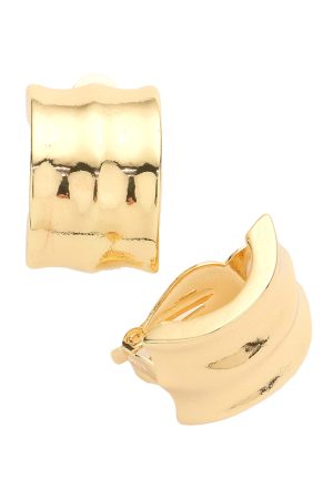 Modern everyday clip on earrings - gold