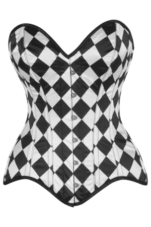 Harlequin Satin Overbust Corset | Front Closure